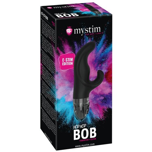 Mystim Hop Hop Bob E-Stim - brezžični električni vibrator z nihajno roko (črn) Cene