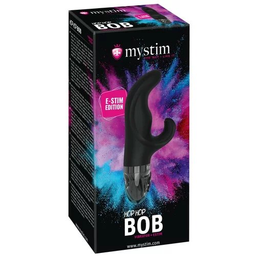 Mystim Hop Hop Bob E-Stim - brezžični električni vibrator z nihajno roko (črn)