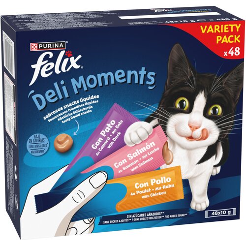 Felix Deli Moments Multipak - (48 x 10 g) Piletina, losos i pačetina Slike