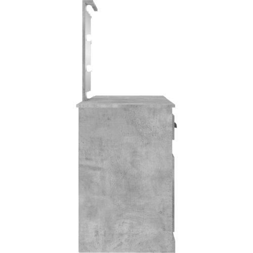  Toaletni stolić s LED svjetlima boja betona 130 x 50 x 132,5 cm Slike