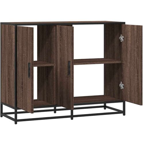 VidaXL Komoda smeđi hrast 94x35x76 cm izrađeno drvo Slike
