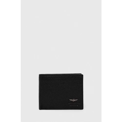 Aeronautica Militare Usnjena denarnica moški, črna barva
