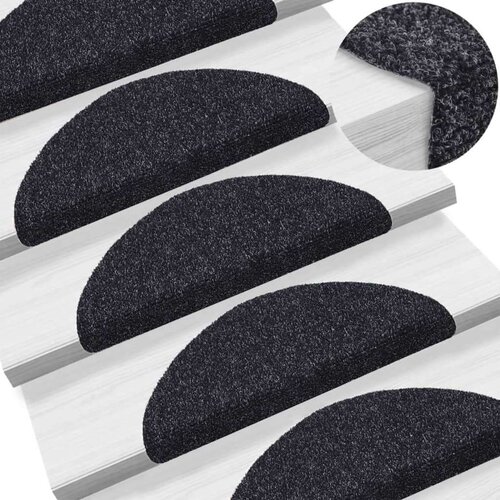 vidaXL samoljepljivi otirači za stepenice 5 kom crni 56x17x3 cm Cene