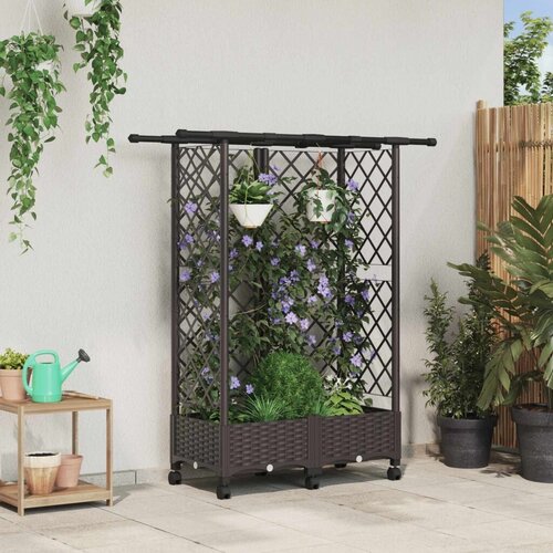  Povi&scaron;eni krevet s mrežom i krovom Smeđa 124 x 40 x 127 cm PP - Smeđa 124 x 40 x 133 cm s ravnim krovom (3 bočna mreža) na kotači Cijene