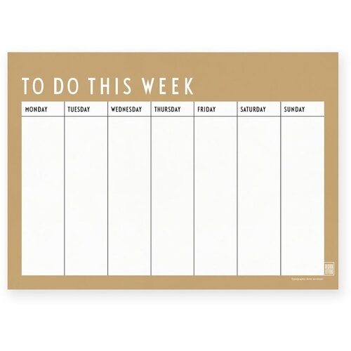 Design Letters Bež tedenski planer Weekly Slike