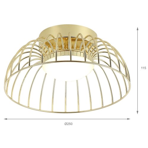  LED plafonsko svetlo BETSY LED/12W/230V, prečnik 25 cm, zlatna Slike