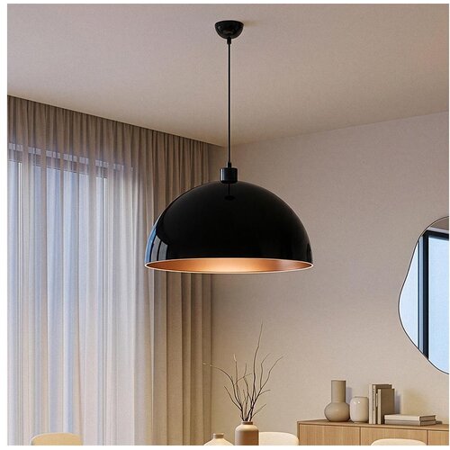 Brilagi LED luster na sajli METALO 1xE27/40W/230V prečnik 60 cm crna/bakarna Slike