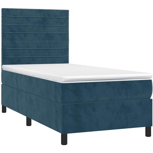 Box spring krevet s madracem tamnoplavi 80 x 200 cm bar&amp;scaron;unasti Slike