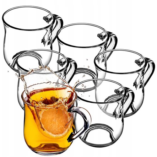 KADAX Kozarci za kavo in čaj, 320 ml steklena skodelica z ročajem, komplet 6 kozarcev, (5000351735) Cene