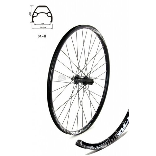 Crosser zadnji točak x11, dupli zid 27,5 shimano, kaseta, alu - za disk, crna sa ajletima ( 3000124/LA1-19,20 ) Slike