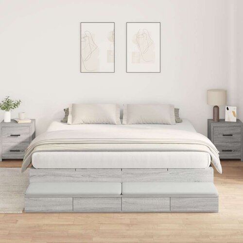  Okvir kreveta za pohranu siva sonoma 200x200 cm Cijene