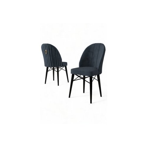Hanah home set 4 stolice ritim anthracite black Slike