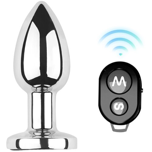Kiotos Vibrating Aluminium Buttplug Medium Slike