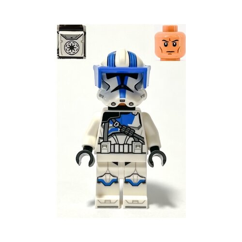 Lego Star Wars sw1247 Clone Heavy Trooper, 501st Legion (Phase 2) - White Arms, Blue Visor, Backpack, Nougat Head, Helmet with Holes Slike