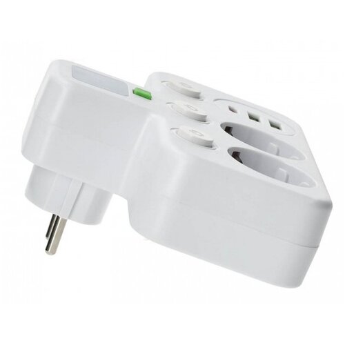  Produžni razdelnik sa prekidačem i LED osvetljenjem LINEA 2Z + 3xUSB A/C SCHUKO 4000K bela Slike