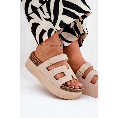 Boto Slides On Chunky Platform Beige Daldiva Cijene