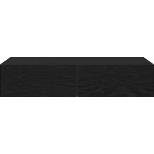  Zidna polica s ladicama crna 80x33x17 cm izrađeno drvo Slike