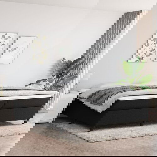 The Living Store Posteljni okvir črn 200x200 cm blago - Box Spring Posteljni Okvir, (21516760) Cene