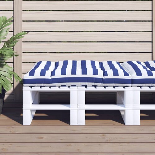 vidaXL Blazina za palete modro bele črte 120x80x12 cm blago Cene