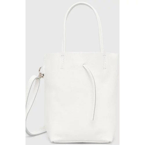 Answear Lab Kožna torba boja: bijela