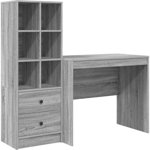 vidaXL Miza s shrambo s predalom 2 pcs Siva sonoma 90 x 50 x 76 cm, (5000044672) Cene