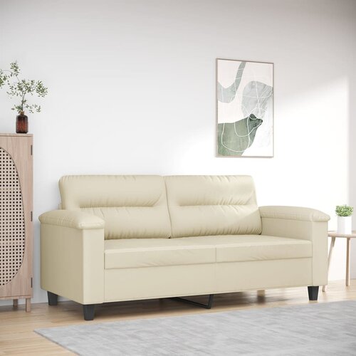 vidaXL Dvosjed od tkanine krem 140 cm od umjetne kože Cijene