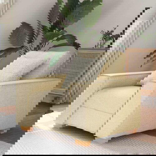 vidaXL kavč/fotelj kremne barve 60 cm blago Cene