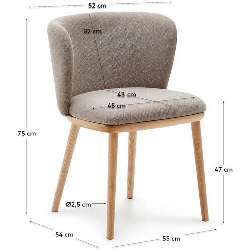 Kave Home Svetlo rjav jedilni stol Ciselia &amp;ndash; Slike
