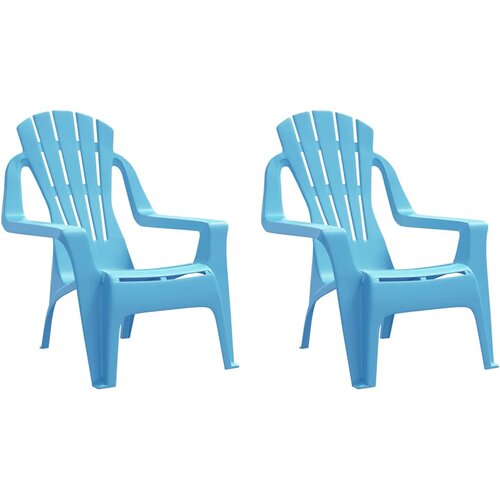  Vrtne stolice za djecu 2 kom plave 37x34x44 cm PP izgled drva Slike