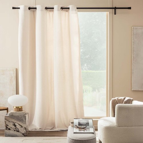 Douceur d int&amp;eacute;rieur Kremno bela boucl&amp;eacute; zavesa 140x260 cm Winona &amp;ndash; Slike