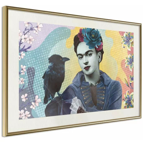  Poster - Frida with a Raven 90x60