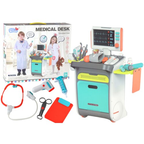  Mali doktorski set Doktorska kolica Rendgen EKG pribor Svjetla Zvuk 36 komada. Slike