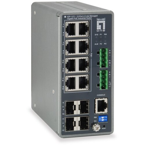 Level One Switch 8x GE IGP-1271 4xGSFP 240W 8xPoE+ Slike