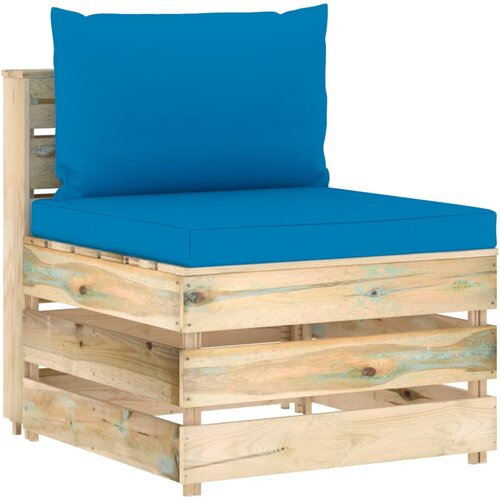 VidaXL Modularna srednja sofa s jastucima od zeleno impregniranog drva Slike