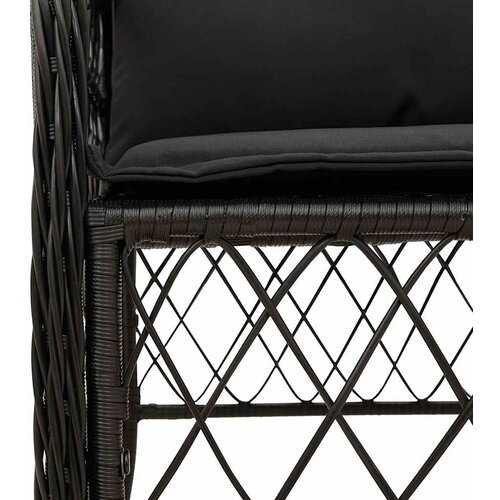  7-dijelni vrtni blagovaonski set s jastucima crni od poliratana Crna 190 cm table length Slike