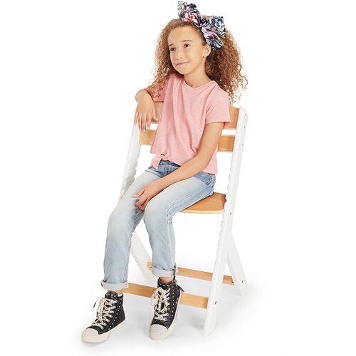 Kinderkraft stolica za hranjenje Enock drewniane biale nogi (KKKENOCWHT0000) Slike