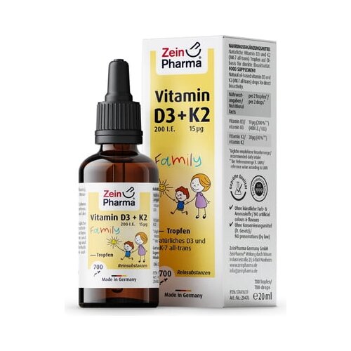 ZeinPharma vitamin D3 200 I.E. + K2 15 µg Family - kapljice Cene