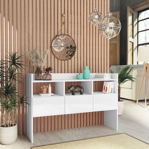 VidaXL Komoda visoki sjaj bijela 105 x 30 x 70 cm od iverice Slike