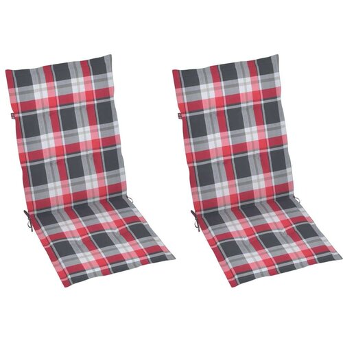 vidaXL Blazine za vrtne stole 2 kosa rdeč karo vzorec 120x50x3 cm Cene