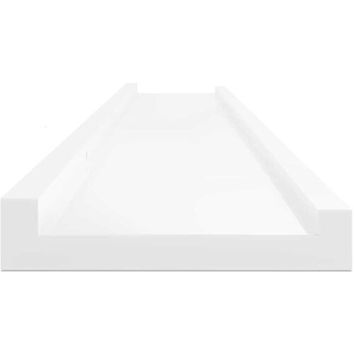  Zidne police 2 kom visoki sjaj bijele 115 x 9 x 3 cm Slike