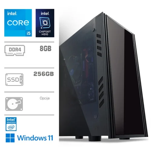 MEGA Računalnik MT 5000 i5-11400/Intel 730/8GB/250GB/350W/Win11Home, (20531492)