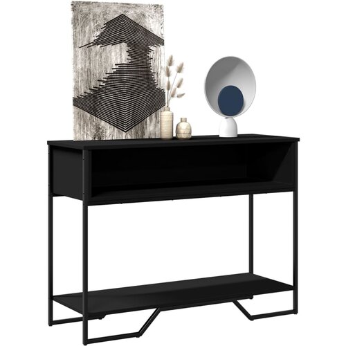 vidaXL Konzolna mizica črna 100x35x74,5 cm inženirski les Cene
