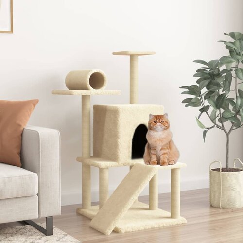 vidaXL Penjalica za mačke sa stupovima za grebanje krem 110,5 cm Cijene