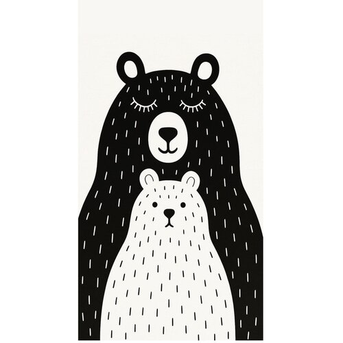 Vitaus Črno-bela pralna otroška preproga 80x120 cm Bear Family v2 – Cene