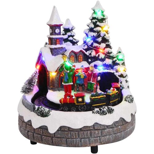 VidaXL Božični dekor za mizo večbarvno 16 x 16 x 19 cm Smola Slike