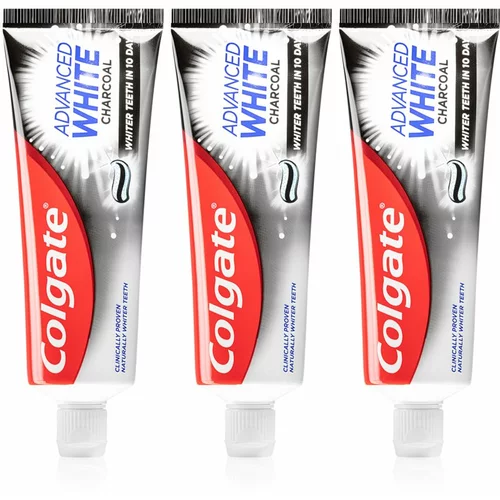 Colgate Advanced White belilna zobna pasta z aktivnim ogljem 3x75 ml