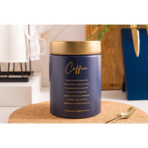 Altom design posuda za kavu plava sa zlatnim poklopcem Coffee 11x11x15 cm Slike