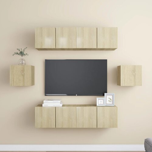 vidaXL 6-dijelni set TV ormarića boja hrasta sonome od iverice Cijene