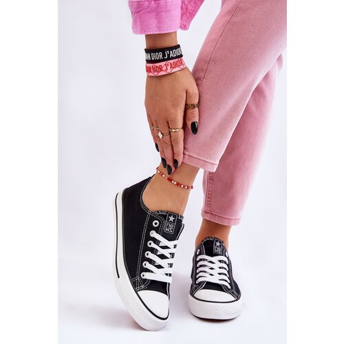 Kesi Women's classic sneakers black and white Ecoma Cene