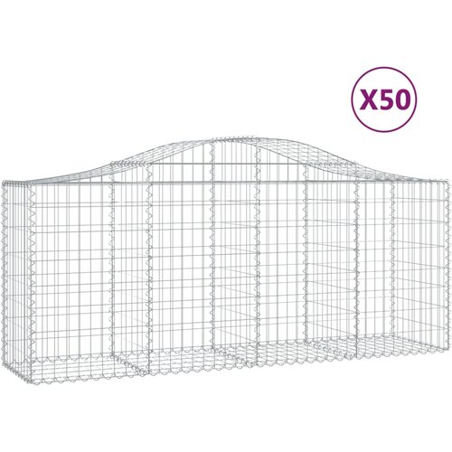  Lučne gabionske ko&amp;scaron;are 50 kom 200x50x80/100cm pocinčano željezo Slike